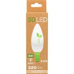 3D LED żarówka E14 4W neutralna biała