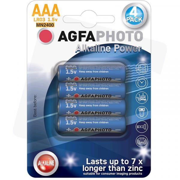AgfaPhoto baterie alkaliczne AAA LR03 1,5V 4szt