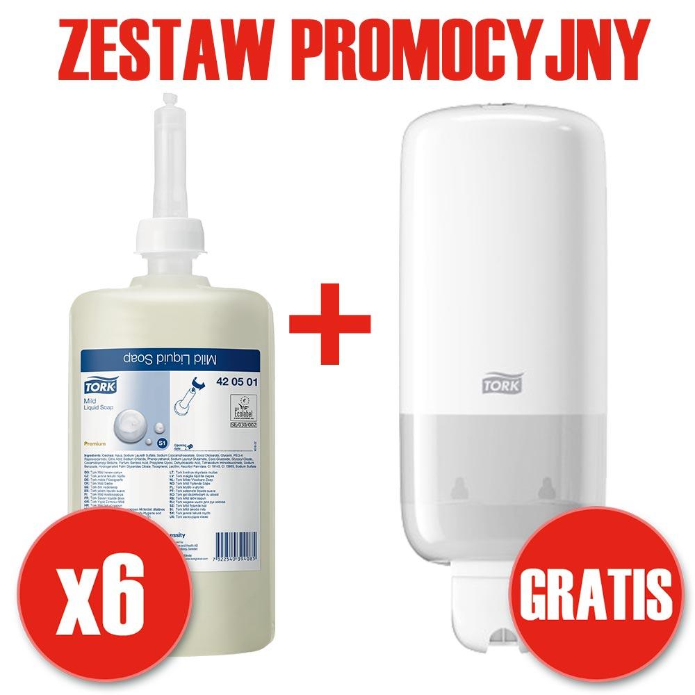  pakiet mydła w płynie 420501 6 sztuk + dozownik - CzystySklep.pl