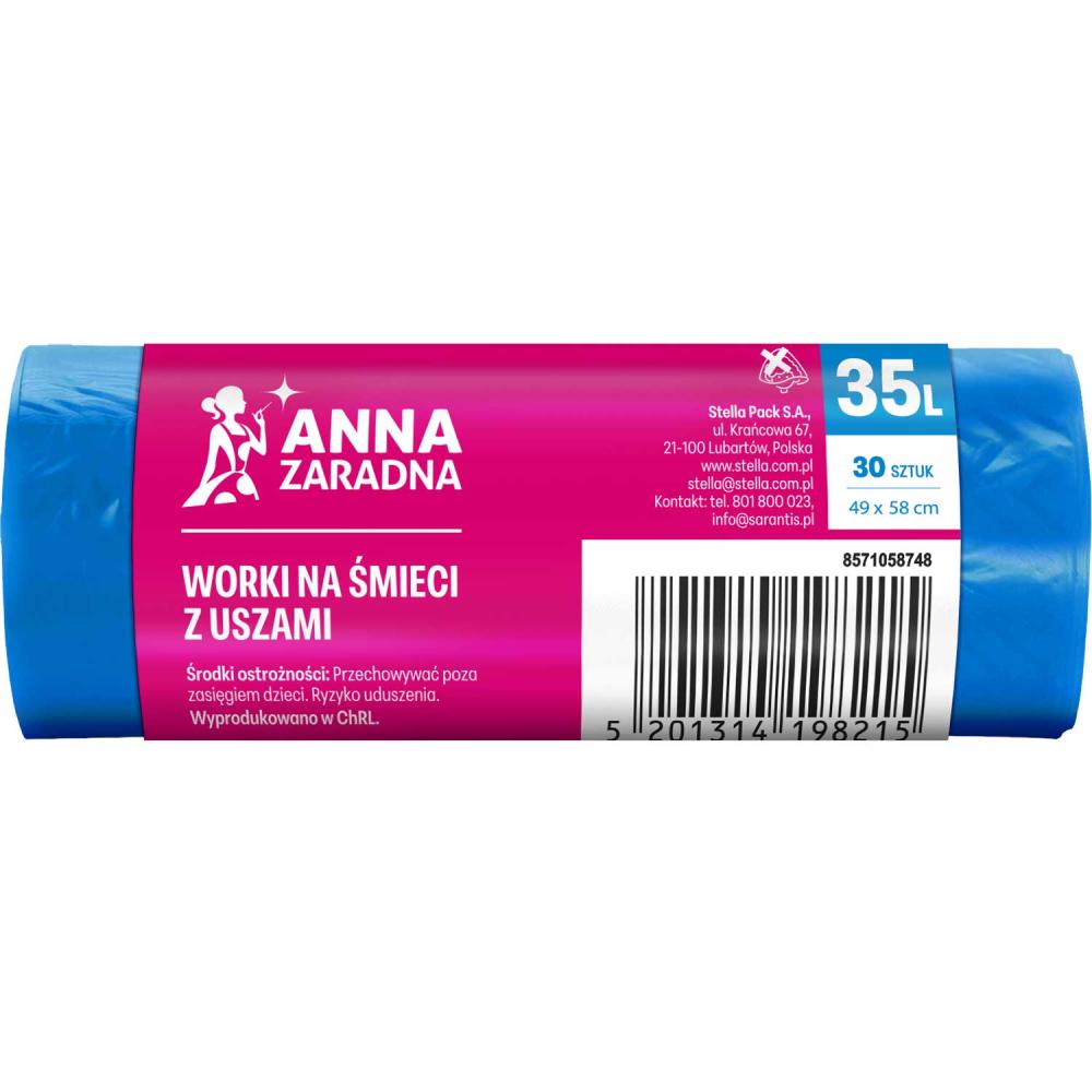 Anna Zaradna worki T-shirt z uszami 35L/30 niebieskie