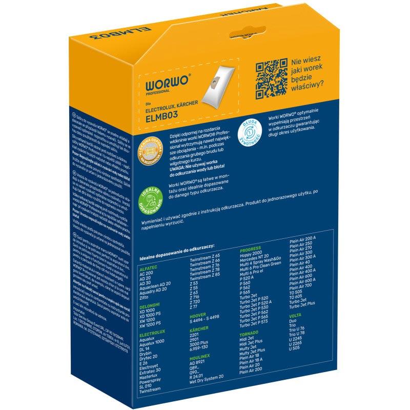 Worwo ELMB03 worki do odkurzaczy 5 sztuk Electrolux, Karcher 