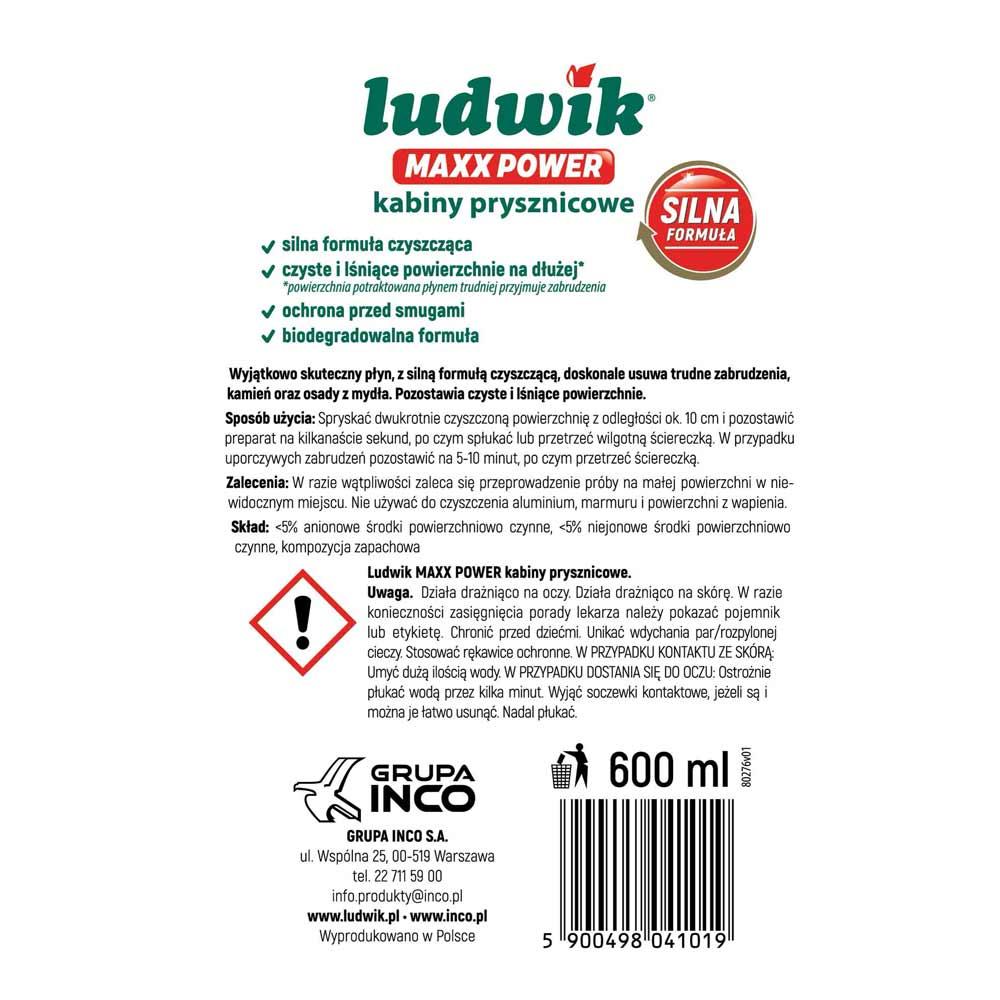 Ludwik Maxx Power płyn do kabin prysznicowych 600ml rozpylacz