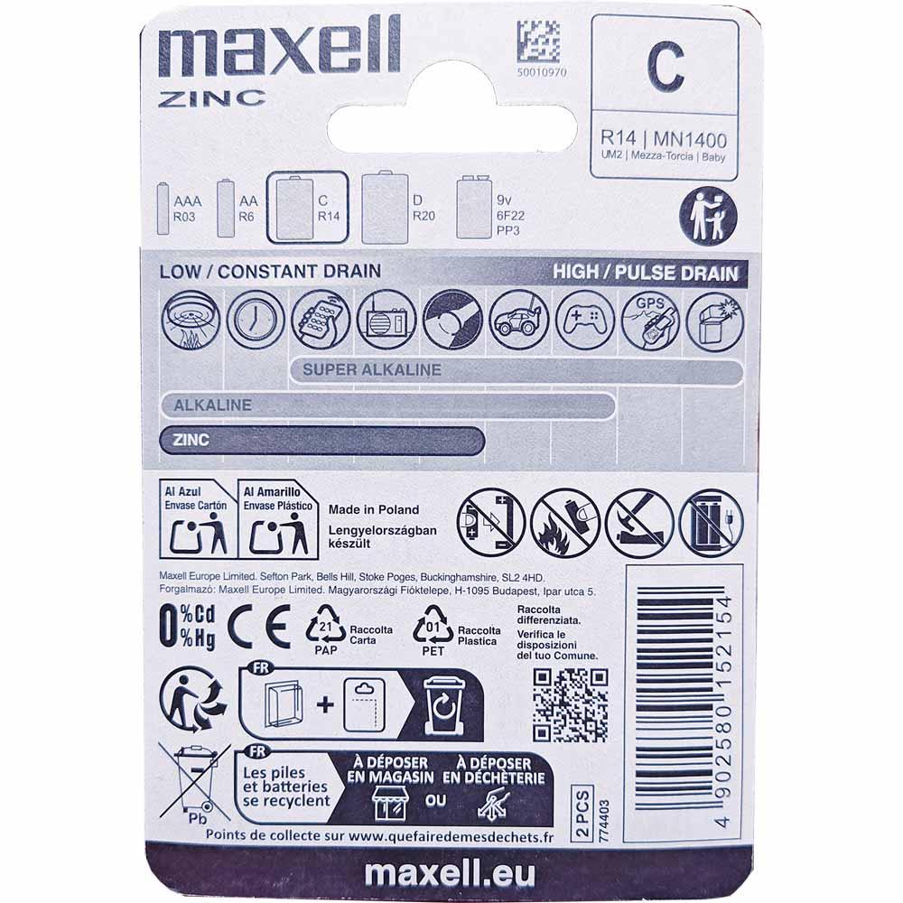 Maxell Zinc LR14 bateria cynkowo – węglowa AA 2szt. blister