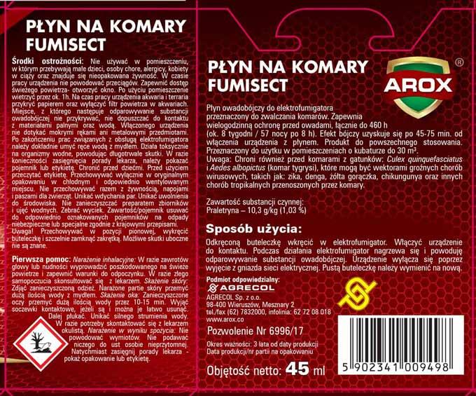 Arox płyn do Elektrofumigatora 60 nocy
