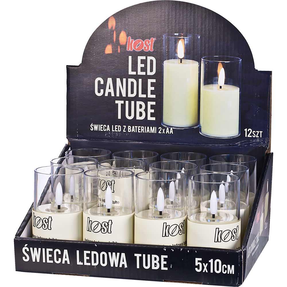 Kost świeca ledowa Tuba 10cm 12 sztuk