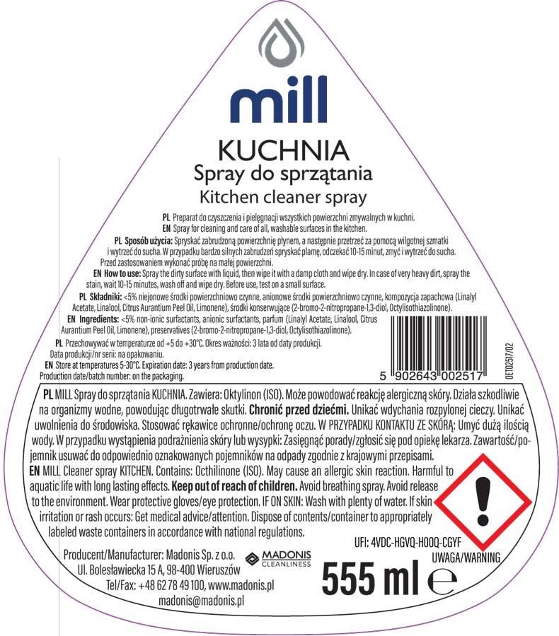 Mill Clean balsam do mycia i pielęgnacji kuchni 555ml
