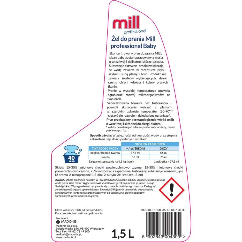 Mill Professional Baby żel do prania tkanin 1,5L