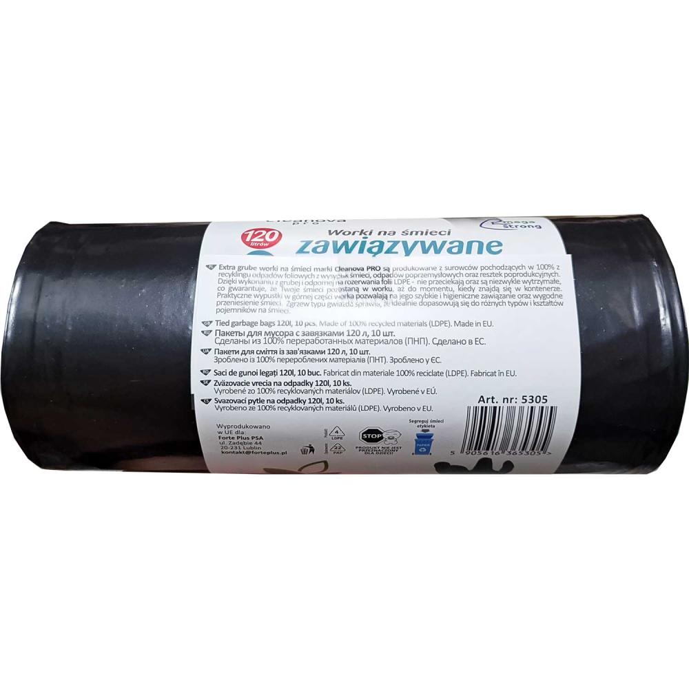 Forte+ Cleanova worki zawiązywane LDPE 120L/10szt. Extra Grube 