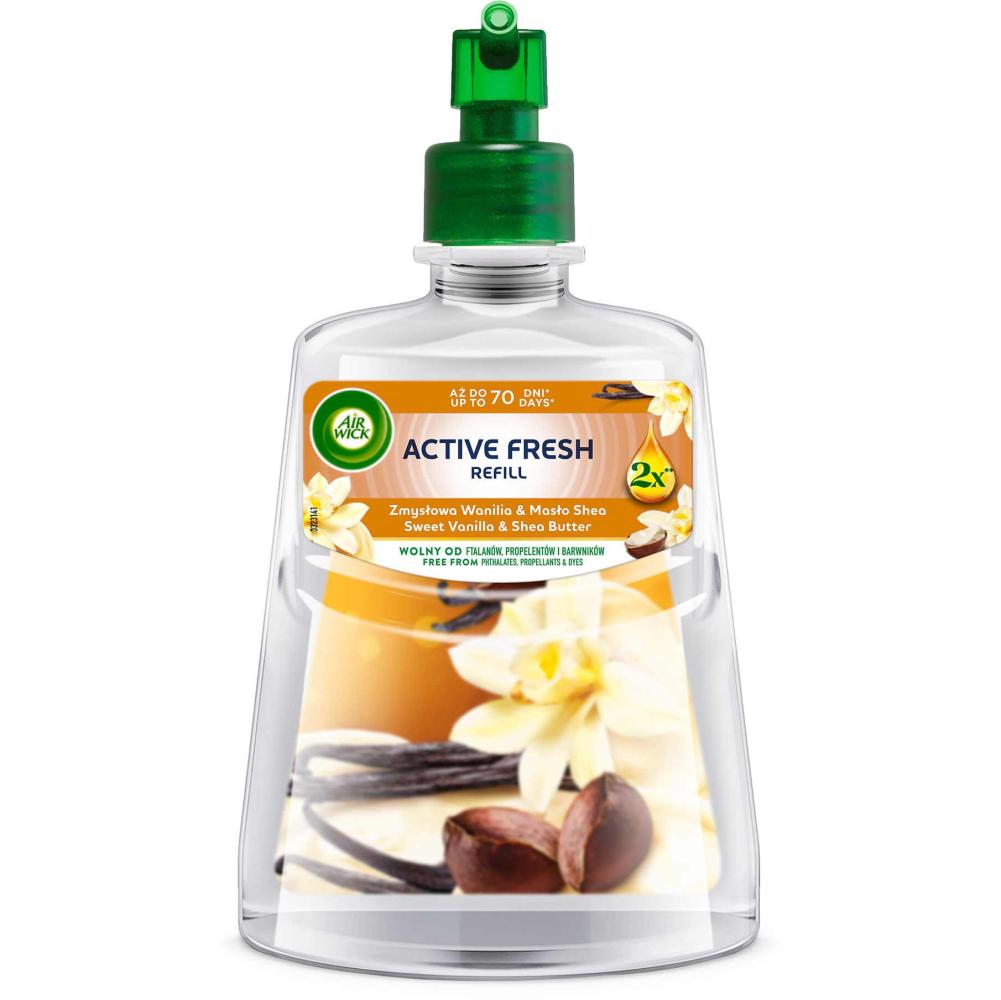 Air Wick Active Fresh automatyczny odświeżacz powietrza 228ml Sweet Vanilla & Shea Butter 