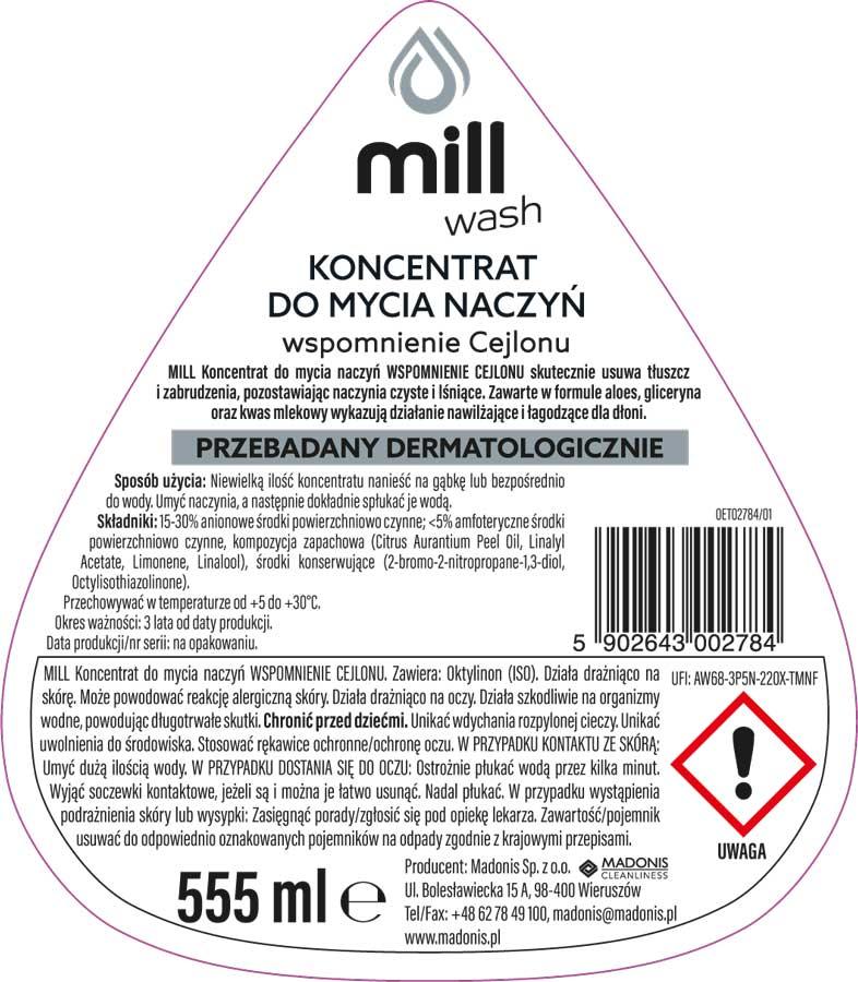 Mill Clean płyn do naczyń Wspomnienie Cejlonu 555ml