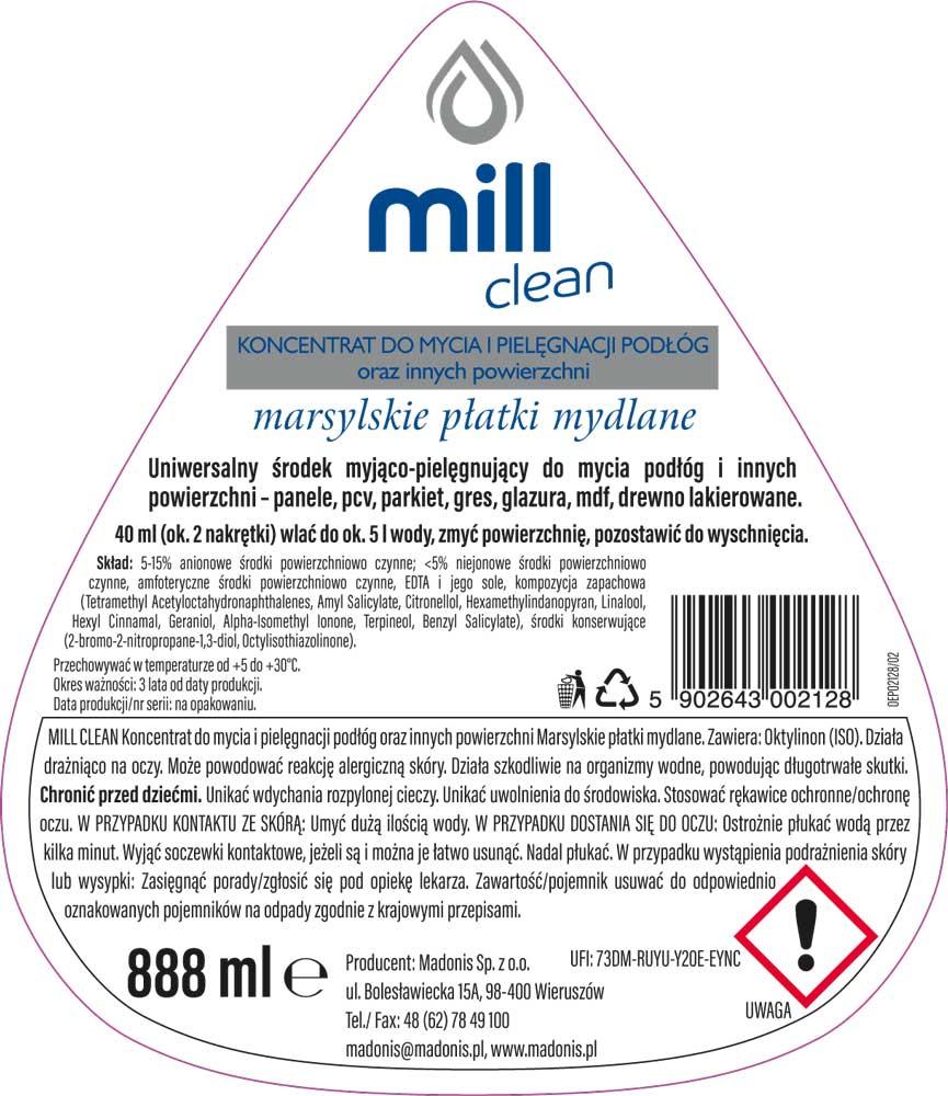 Mill Clean płyn uniwersalny Marsylskie Mydło 888ml balsam