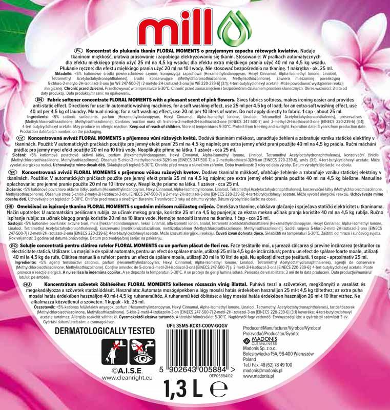 Mill koncentrat do płukania tkanin 1300ml Floral Moments (48 prań)
