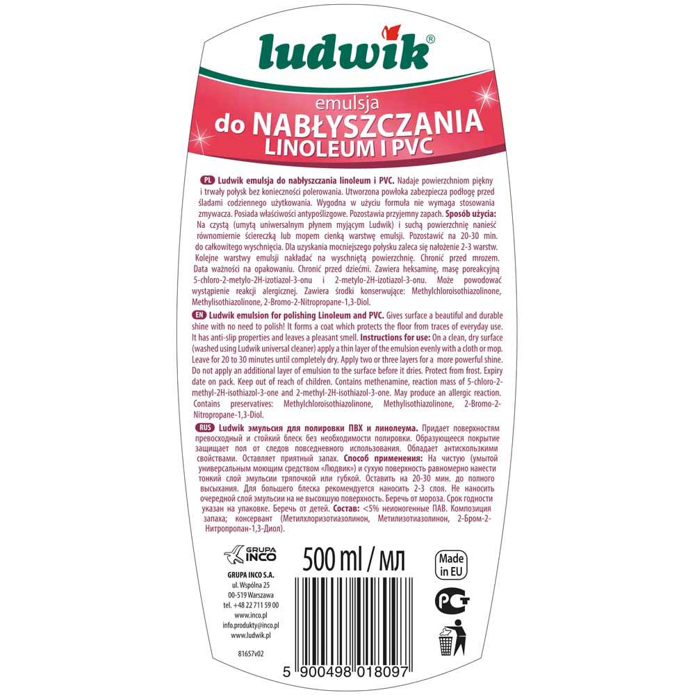 Ludwik emulsja 500ml nabłyszczanie linoleum i PCV