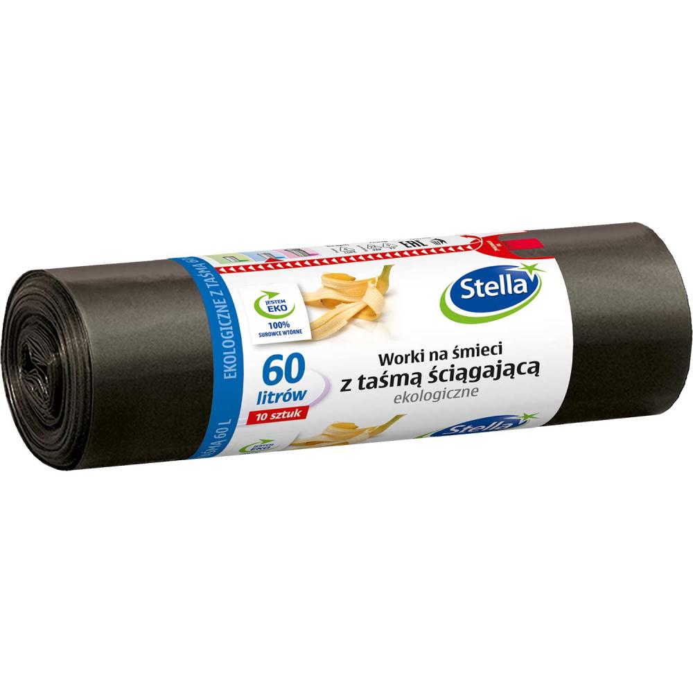 Stella worki ekologiczne LDPE 60L/10szt. z taśmą