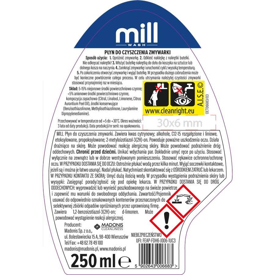 Mill płyn do czyszczenia zmywarki 3w1 250ml