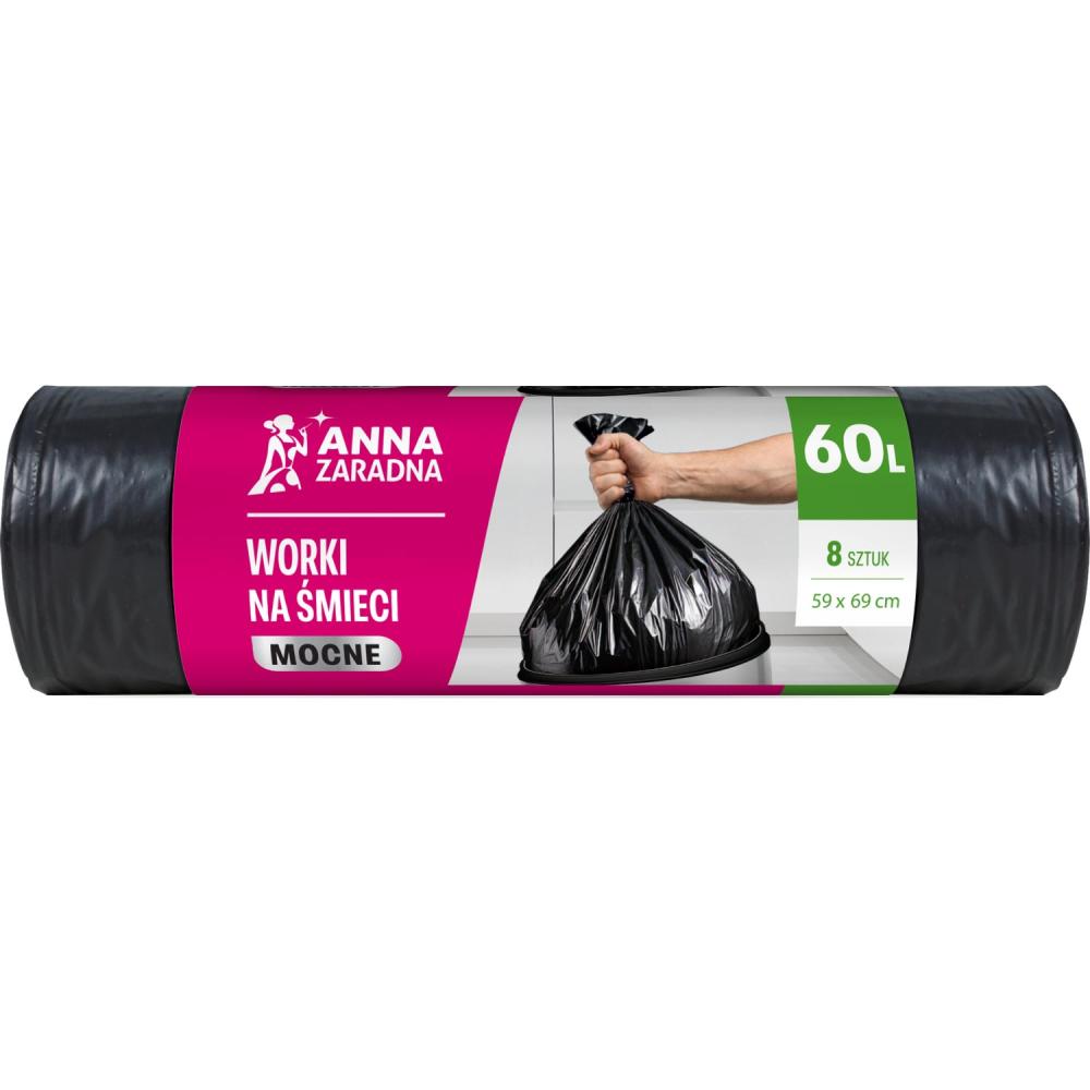 Anna Zaradna worki mocne LDPE 60L 8 sztuk czarne