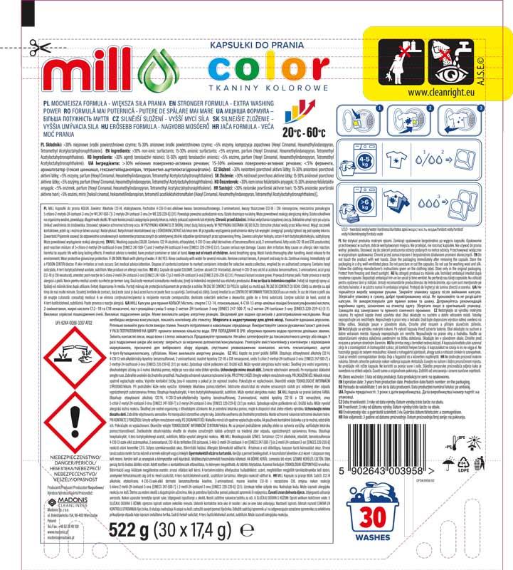 Mill Professional kapsułki do prania tkanin 30 sztuk kolor