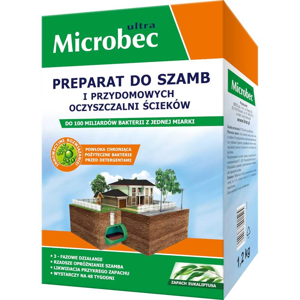 Microbec Ultra środek do szamb i przydomowych oczyszczalni ścieków 1200g Eukaliptus 