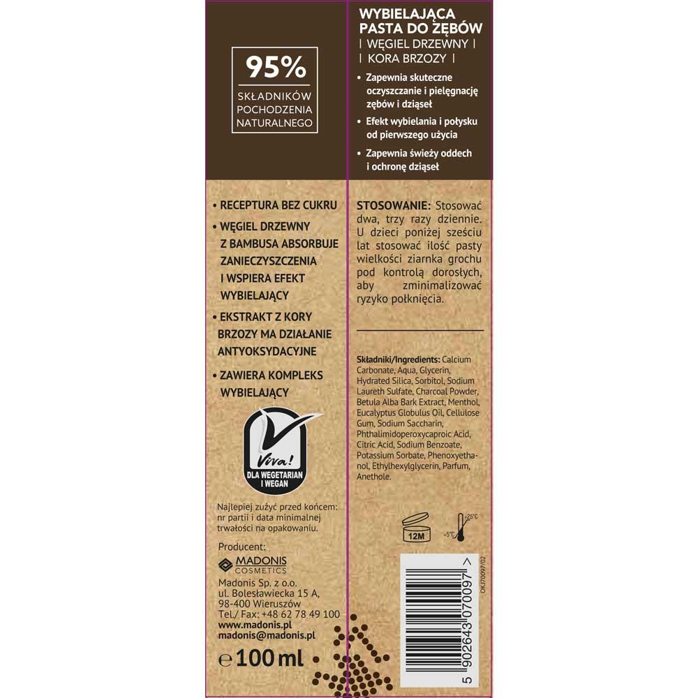 Dentino Węgiel Drzewny – Kora Brzozy wybielająca pasta do zębów 100ml