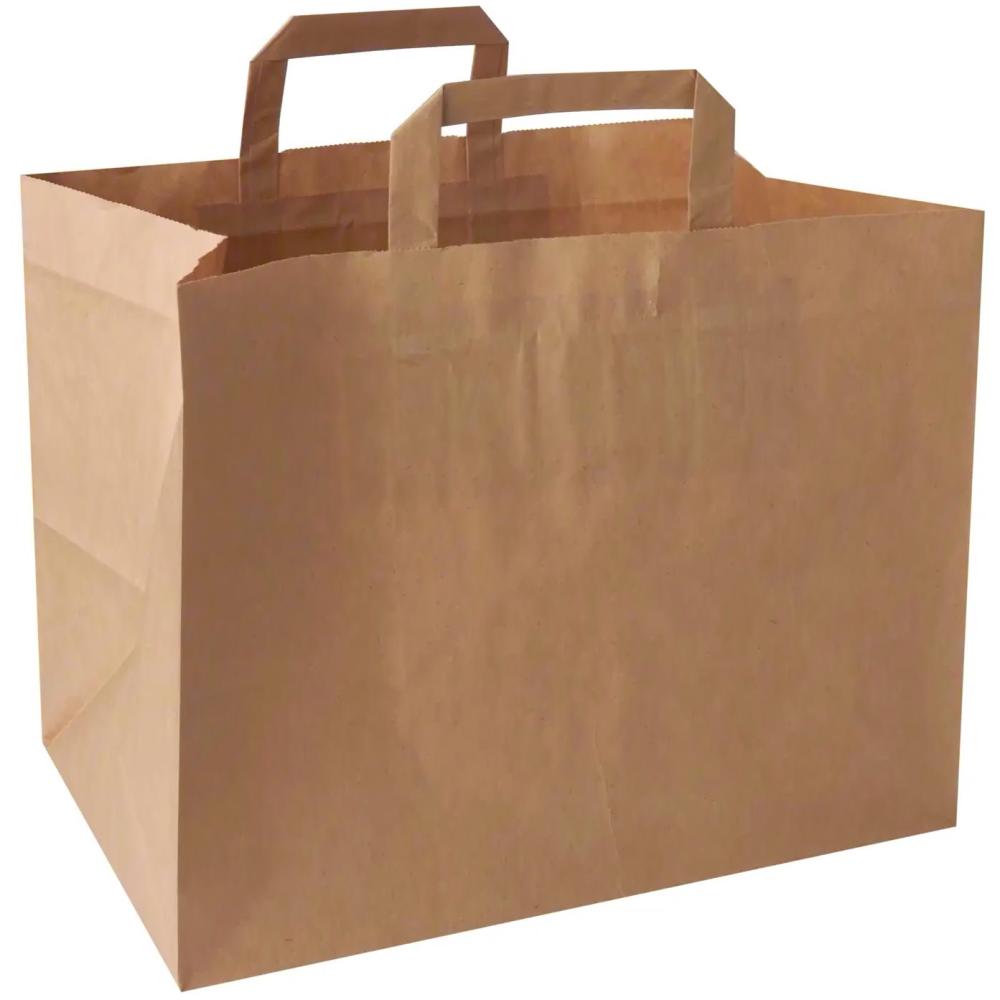 Papstar torba papierowa z rączką 25x32x22cm 250 sztuk brązowa 