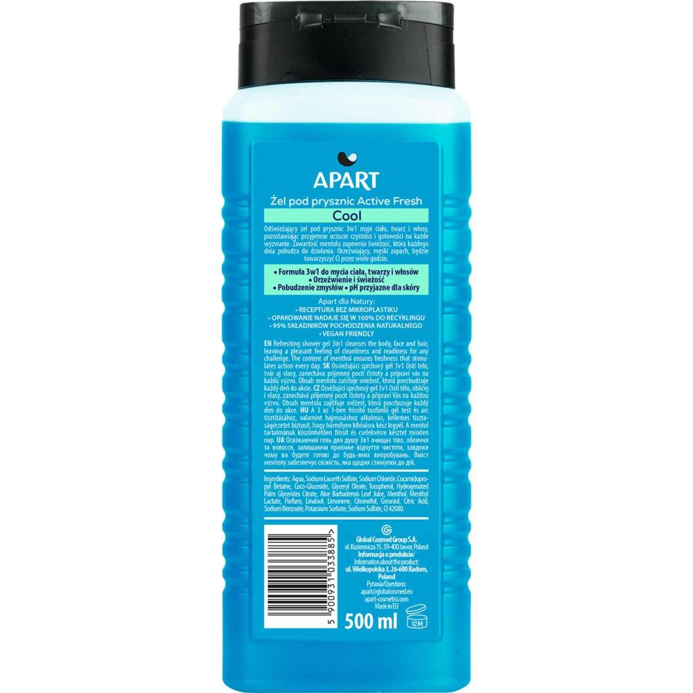 Apart żel pod prysznic 3w1 Men Active Fresh Cool 500ml