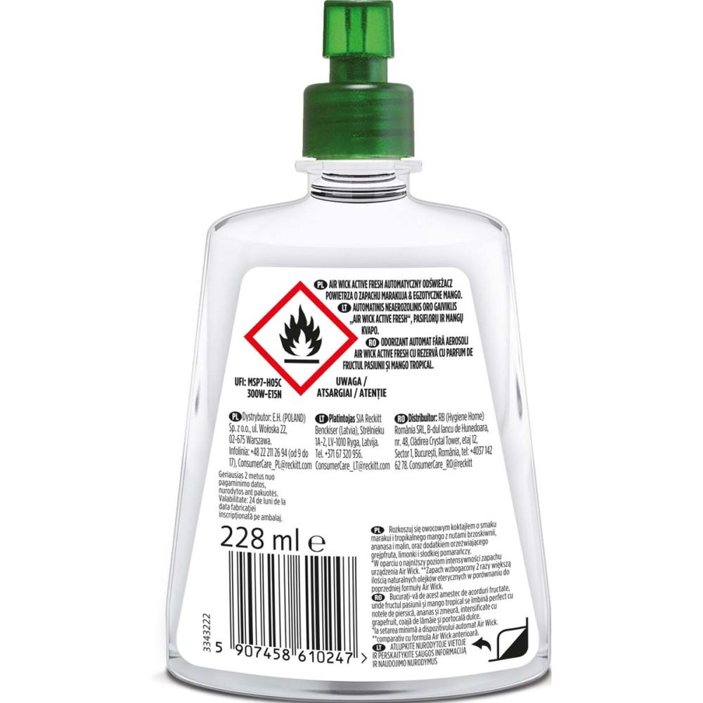 Air Wick Active Fresh automatyczny odświeżacz powietrza 228ml Passion Fruit & Tropical Mango zapas 