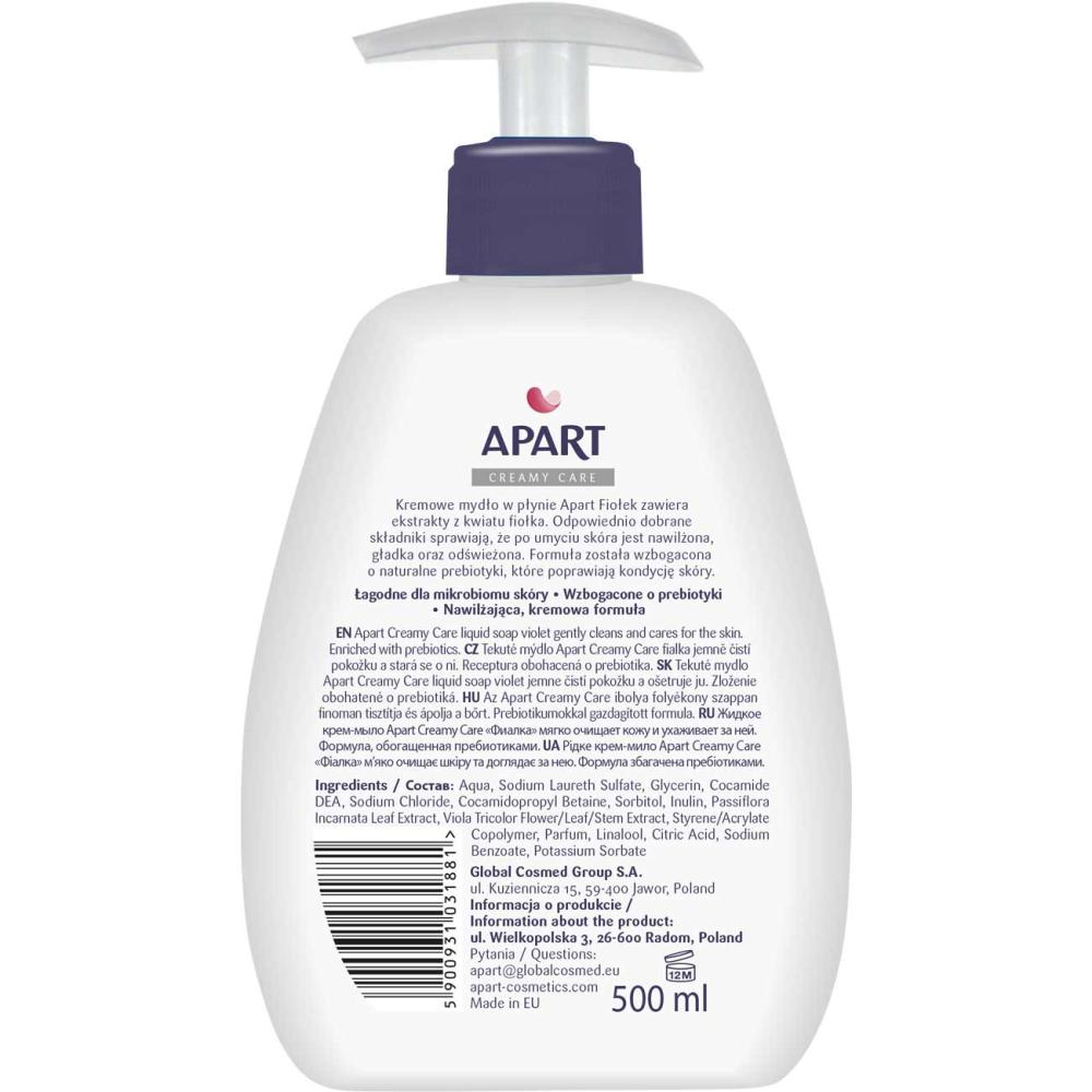 Apart Creamy Care mydło w płynie 500ml Fiołek z dozownikiem