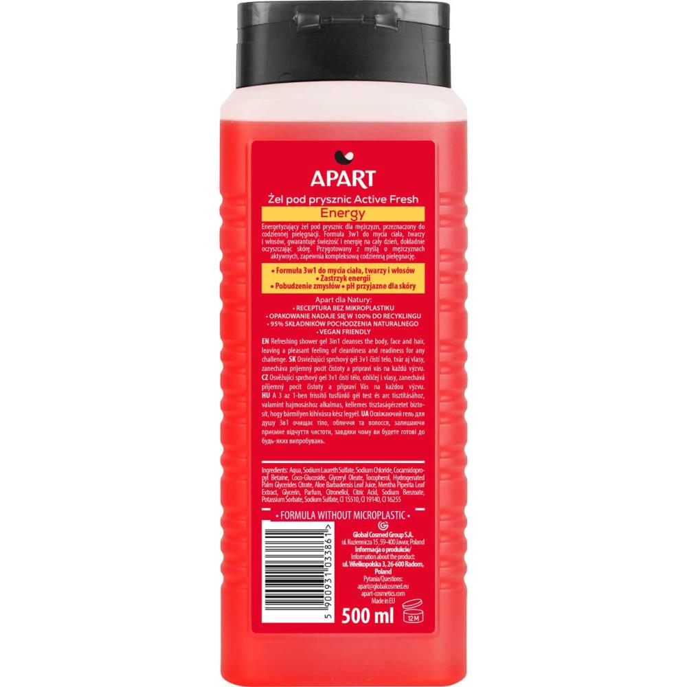 Apart żel pod prysznic 3w1 Men Active Fresh Energy 500ml