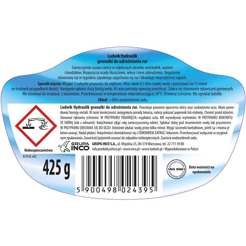 Ludwik granulat do udrożniania rur 425g