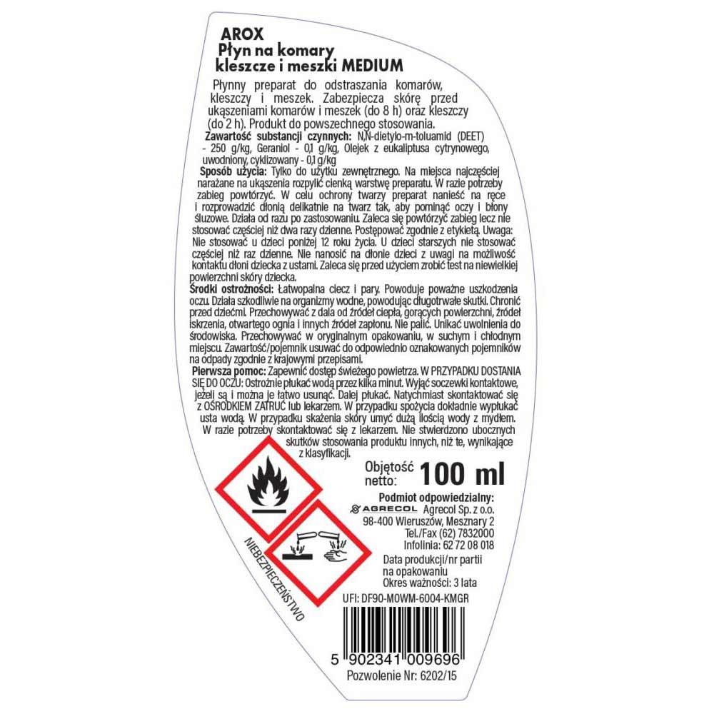 Arox płyn na komary i kleszcze MEDIUM 100ml