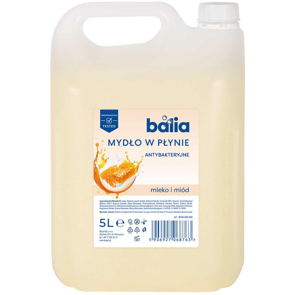 Bispol Aura Balia mydło w płynie 5L Mleko i Miód antybakteryjne 