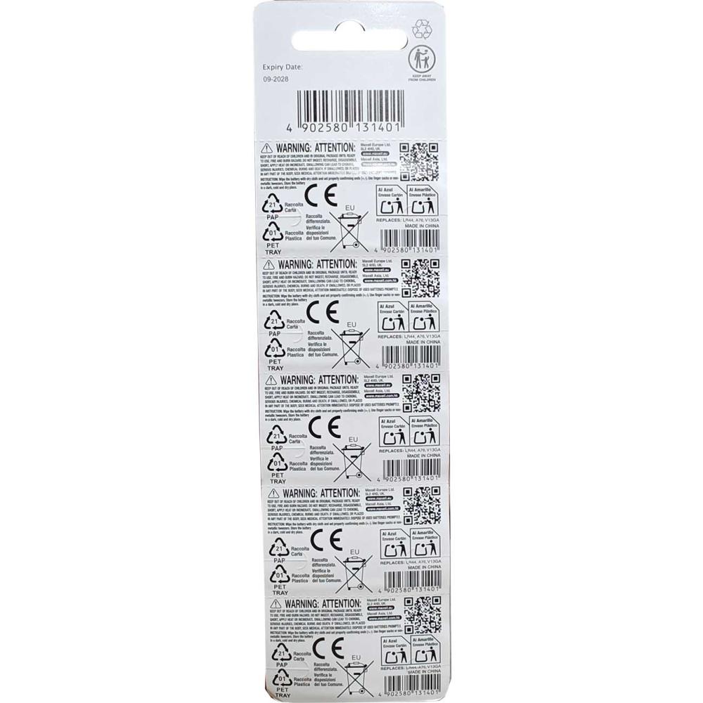 Maxell Alkaline bateria alkaliczna LR44/A76 10szt. blister
