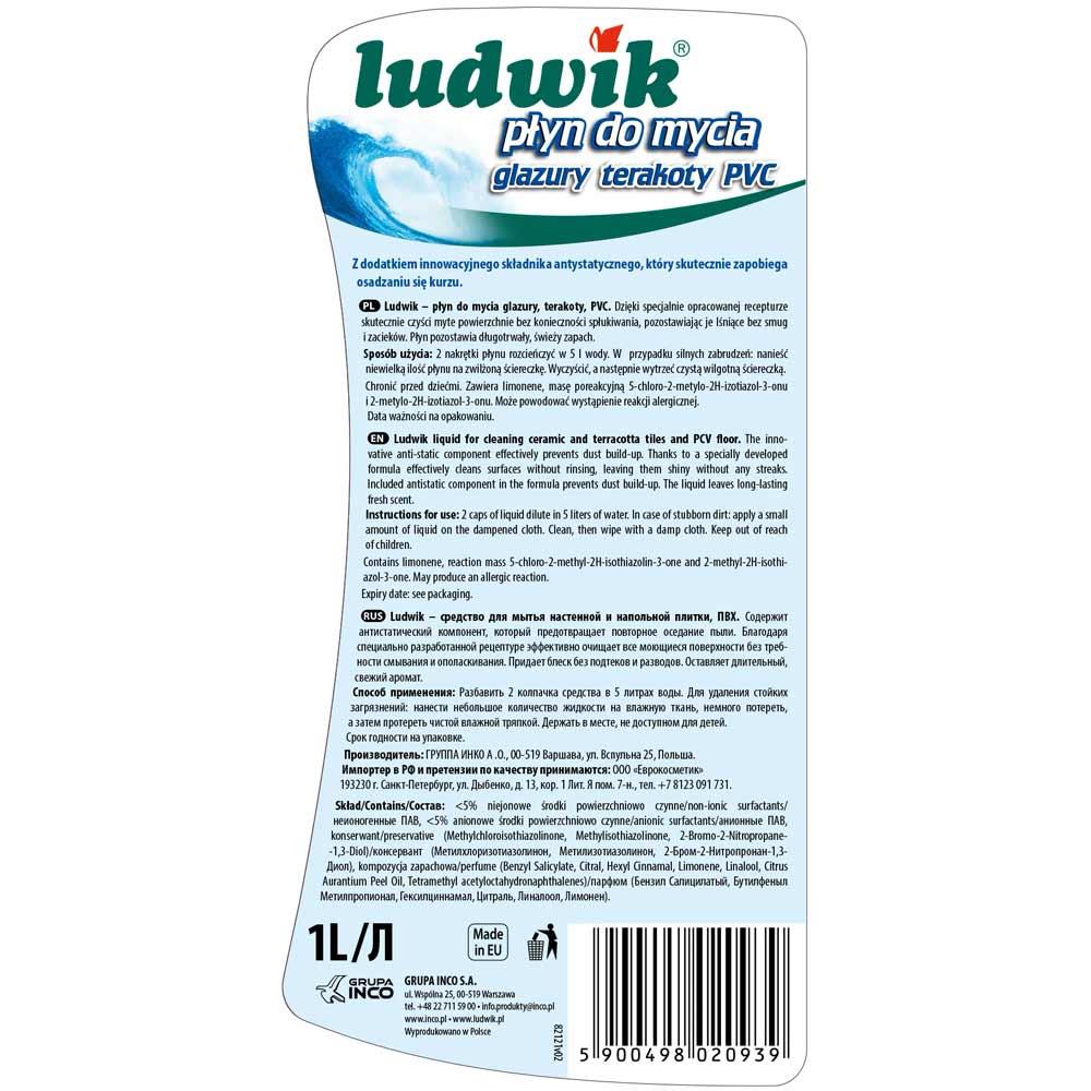 Ludwik płyn do mycia glazury, terakoty i PCV 1L