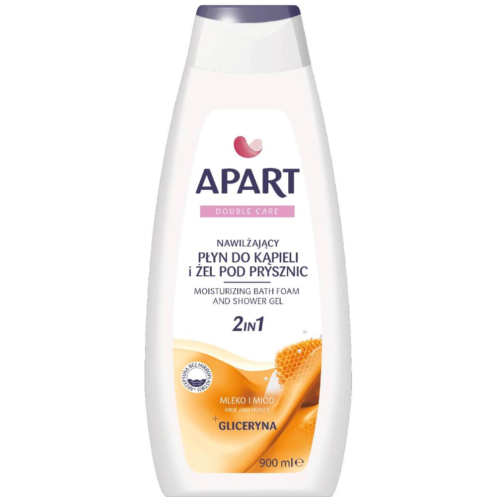 Apart Double Care żel pod prysznic i płyn do kąpieli 2w1 Mleko i Miód 900ml 