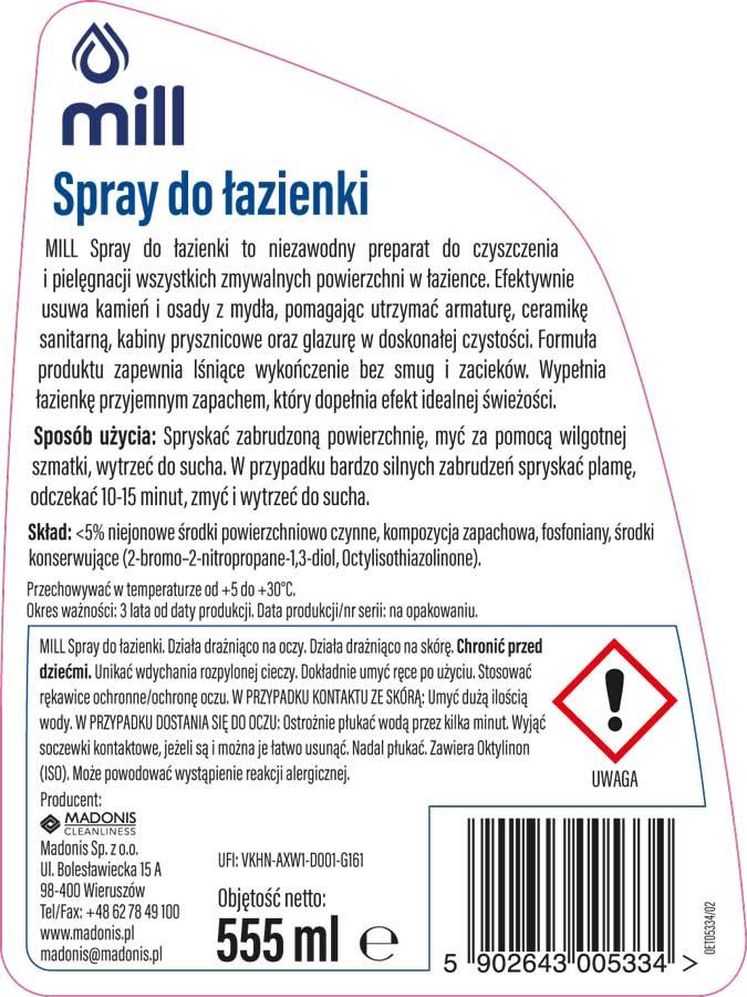 Mill Clean spray do mycia łazienki 555ml