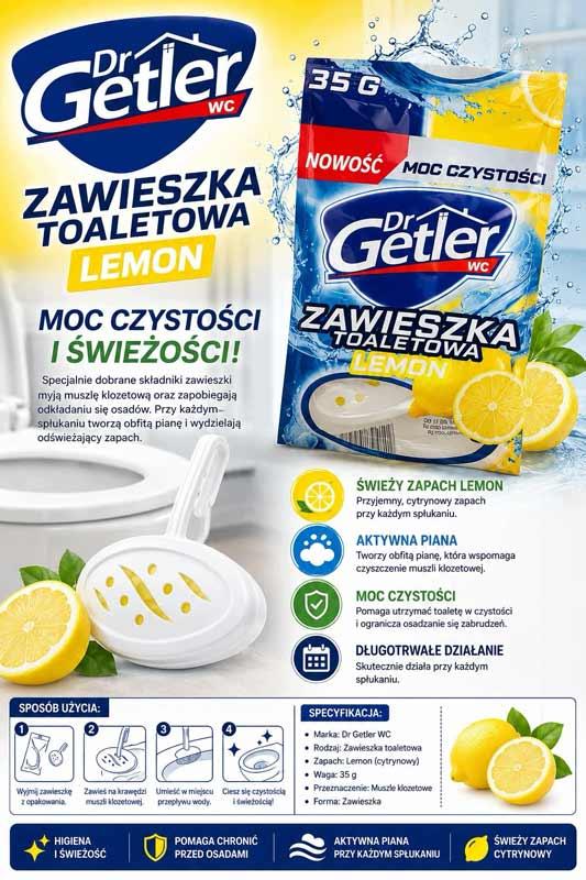 Dr Getler kostka do WC Lemon 35g folia