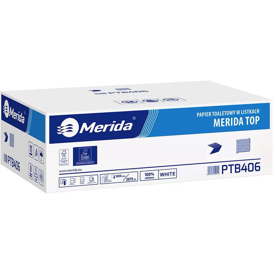 Merida Top papier toaletowy w listkach PTB406 2W, 23x9,4cm Biały 