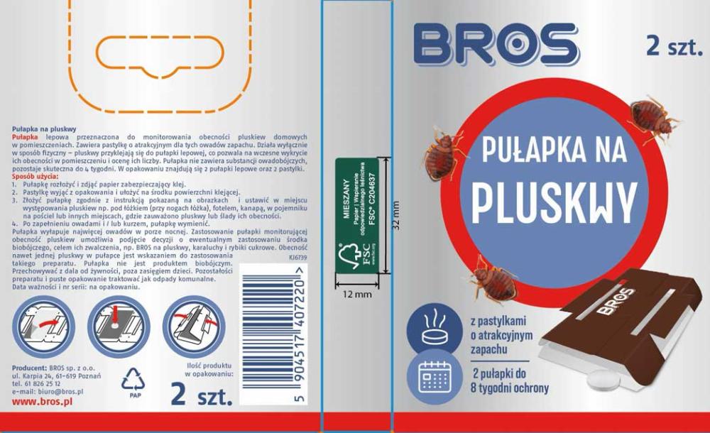 Bros pułapka na pluskwy 2 sztuki