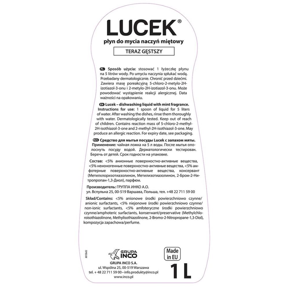 Lucek płyn do naczyń mięta 1L