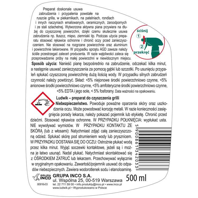 Ludwik płyn do czyszczenia grilli 500ml