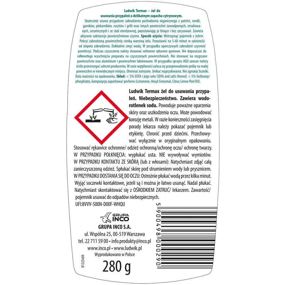 Ludwik Termax żel do usuwania przypaleń 280g