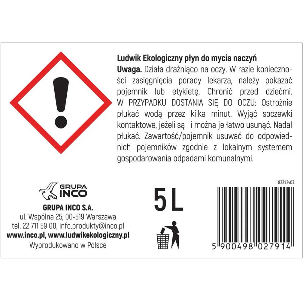 Ludwik płyn do mycia naczyń 5L Ekologiczny