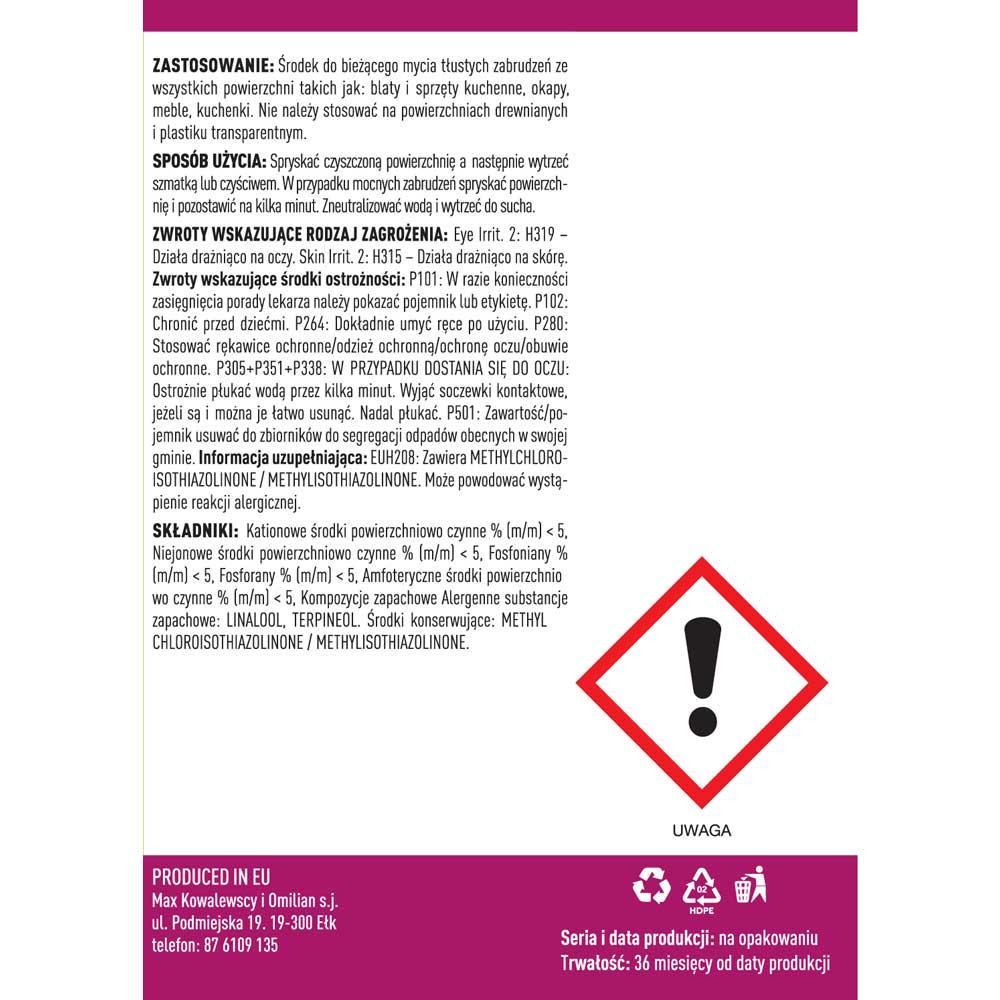 Hase Odtłuszczacz płyn do odtłuszczania powierzchni 1L spray