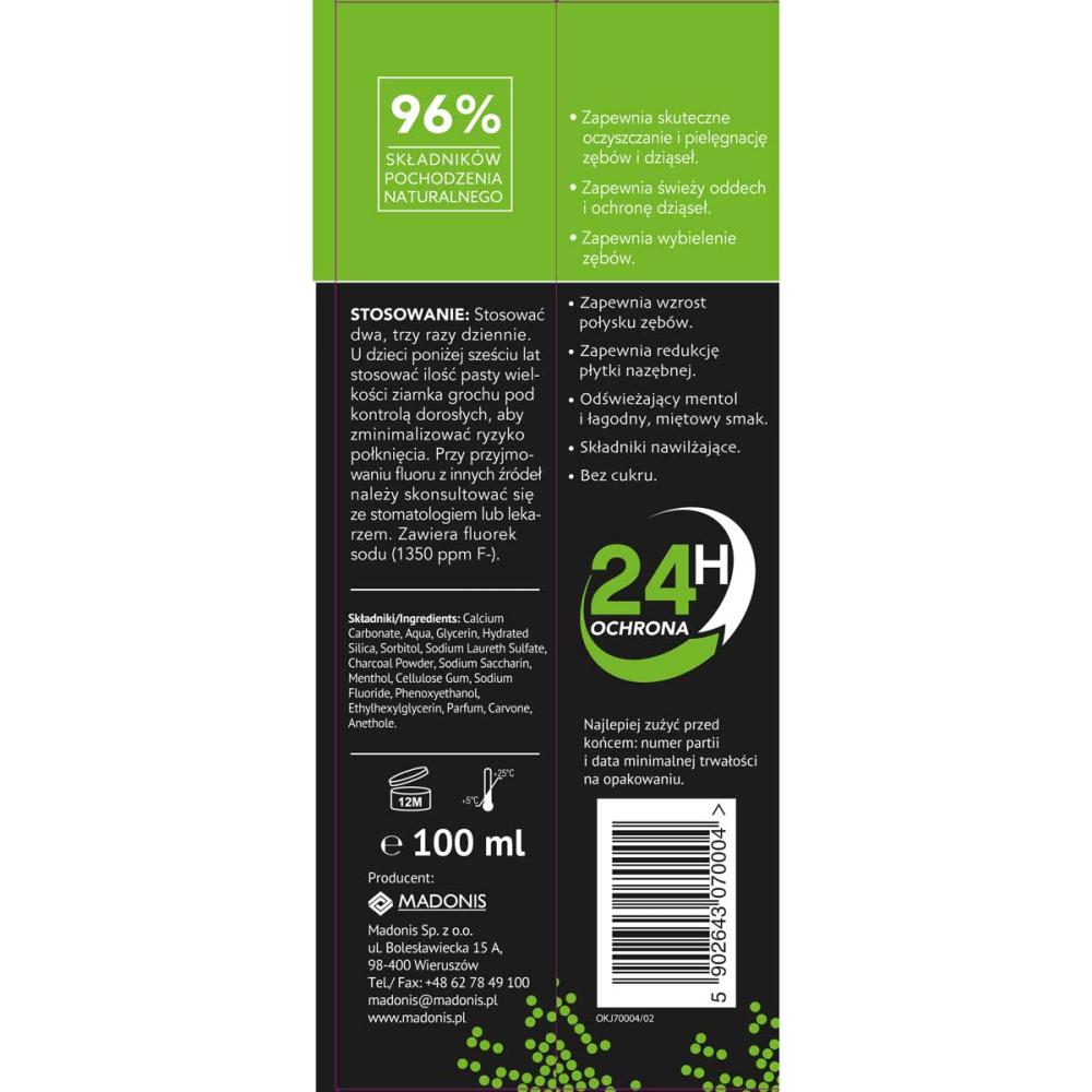 Dentino węglowa pasta do zębów 100ml Wybielająca