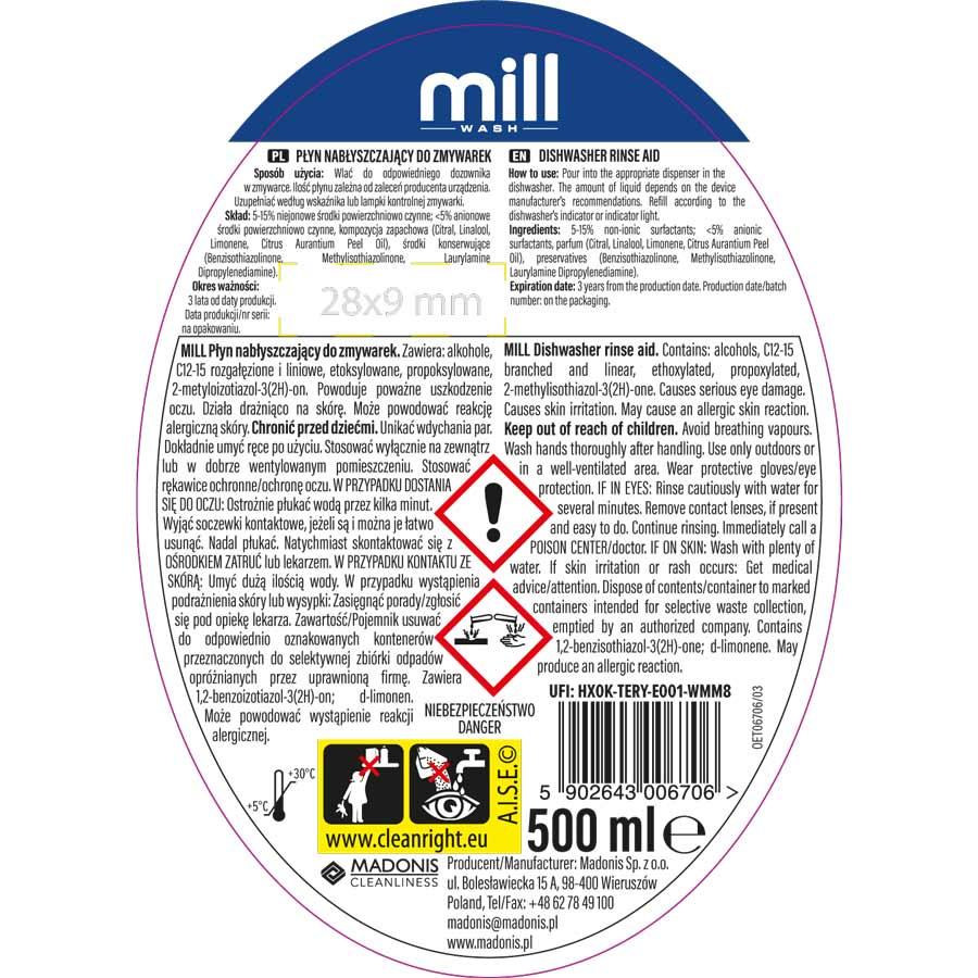 Mill nabłyszczacz do zmywarek 500ml