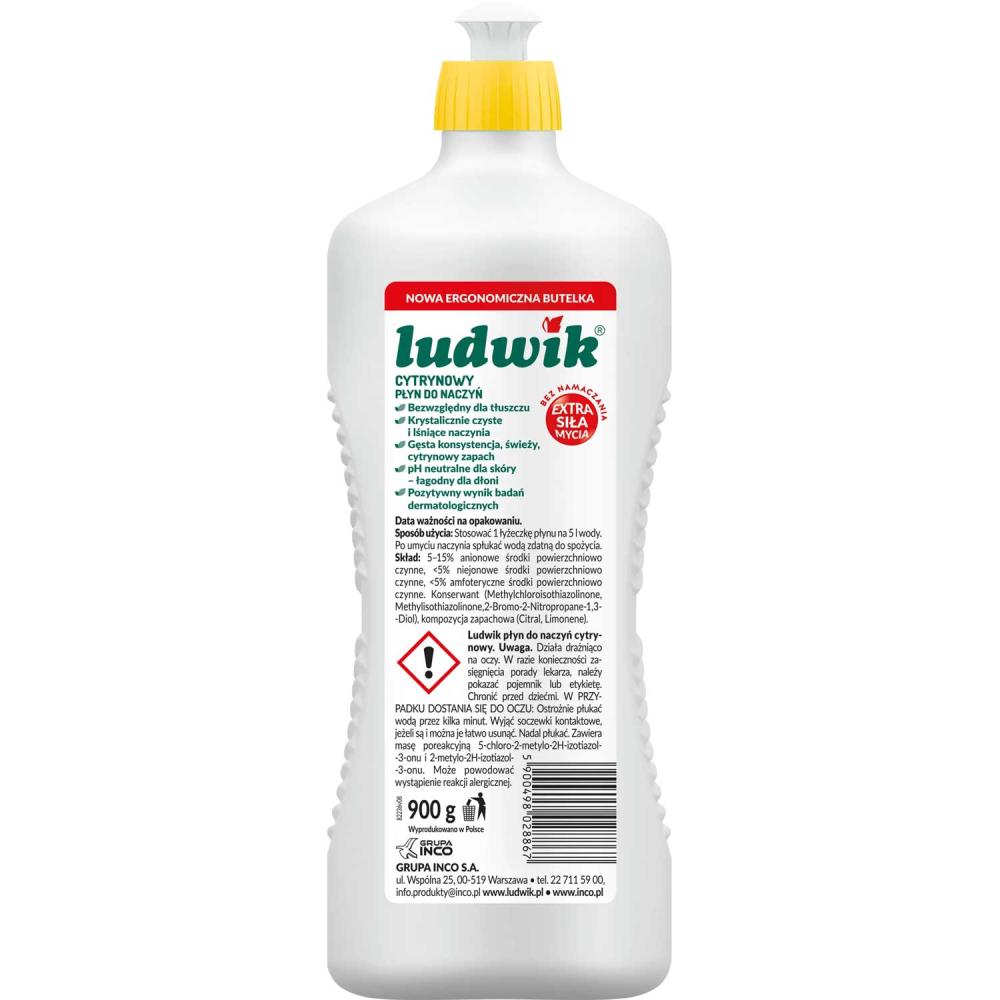 Ludwik płyn do naczyń 900g cytryna