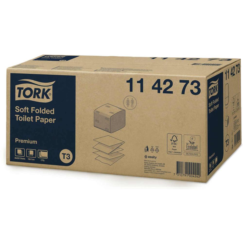 Tork papier Soft Folded 2-warstwowy 114273 30x252 listki Biały 