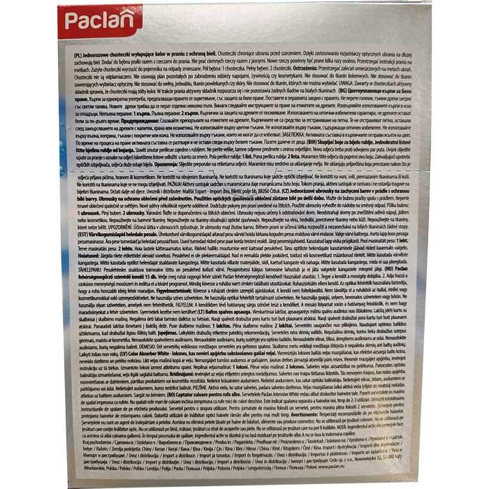 Paclan Silver Space chusteczki do prania chroniące biel 10 sztuk 