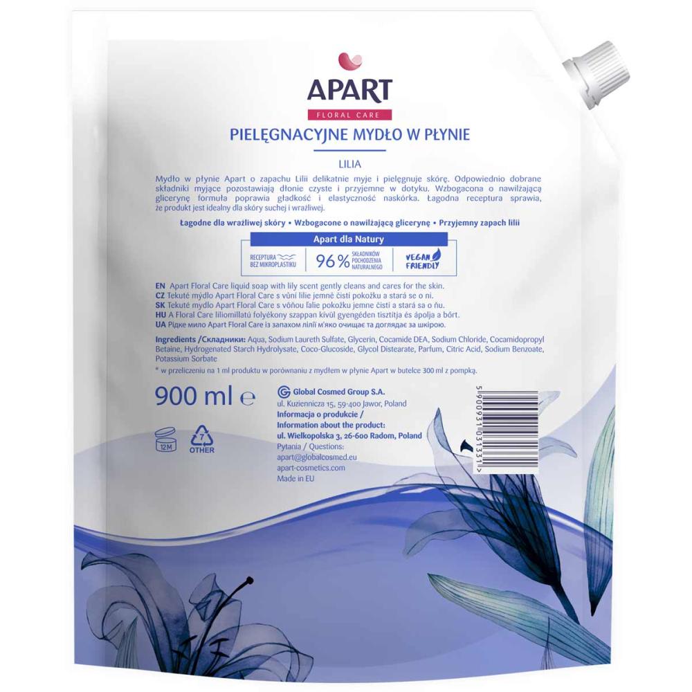 Apart mydło w płynie 900ml Lilia zapas