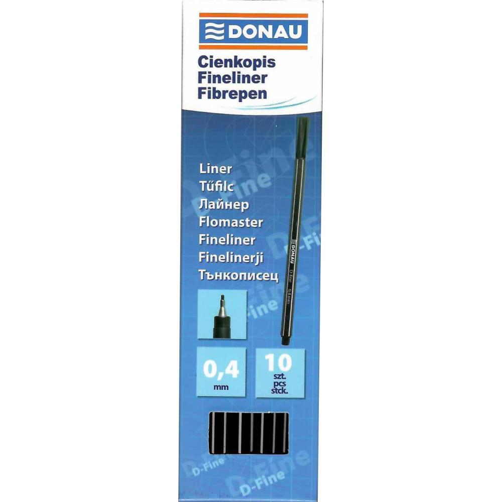 Donau D-Fine cienkopis czarny 10 sztuk